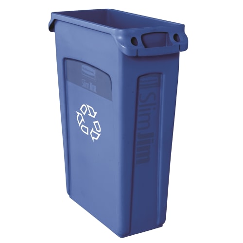 Rubbermaid Vented Slim Jim 23 Gallon Recycling Container, Blue